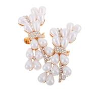 Baluue 2pcs Detachable High Heel Shoe Buckles Zinc Alloy Stable Support Comfortable Shoe Charms for Weddings Parties Casual Outings Gold Flower Bowknot Design