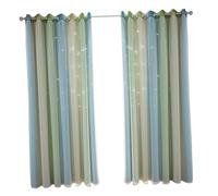 Baluue 2Pcs Double-layer Hollow Star Pattern Blackout Curtains for Bedroom and Living Thermal Insulated Window Drapes with Gradient Green Design Full Privacy and Sunlight Blocking