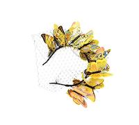 Baluue 2pcs Elegant Butterfly Veil Headband Hair Accessory for Weddings and Parties Three Mesh Headdress for Ladies Decorative Photo Prop for Special Events