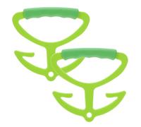 Baluue 2pcs Ergonomic Grocery Bag Carrier Handle Lightweight Non-Skid Pouch Holder with Load Bearing Hook for Comfortable Shopping Portable Light Green Tote Grip for Easy Hand Protection