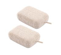 Baluue 2Pcs Exfoliating Shower Sponges Body Scrubbers for Gentle Dead Skin Removal Bathing Tool Beige for Delicate Skin Daily Use