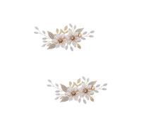 Baluue 2pcs Golden Wedding Bridal Hairpin Headdress Chic Women Hair Accessories for Bride Engagement Anniversary Sparkling Decoration for Special Events