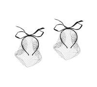 Baluue 2pcs Hair Hoop Fascinator Headband Veil Vintage Mesh Hairpiece for Brides Elegant Tea Party Accessory Comfortable and Breathable Design