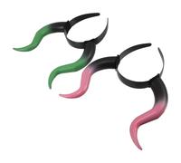 Baluue 2pcs Halloween Bull Horns Headband Set for Cosplay Gatherings and Carnival, Plastic Material, Comfortable to Wear, Easy to Use Gothic Style Animal Costume Accessory