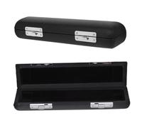 Baluue 2pcs Hard Piccolo Case with Black PU Exterior Piccolo Flute Storage Box with Soft Lining Lightweight Protective Instrument Carrying Case for Musicians and Beginners