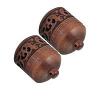 Baluue 2pcs Hollow Carved Wooden Lantern Aroma Pendant DIY Bottle with Rotatable Opening for Incense Beads Compact Wood Sachet Decorative