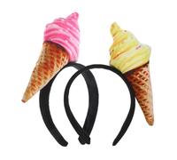 Baluue 2pcs Ice Cream Cone Headbands Hair Accessory for Washing Your Face and Doing Your Makeup, Cloth Material with Secure Fit and Versatile Adorable Design