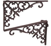 Baluue 2pcs Iron Shelf Brackets Decorative Wall Mount Brackets Heavy Duty Straight Corner Shelving with Easy Installation Space Saving for Home and Study