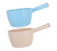 Baluue 2pcs Japanese Style Kitchen Water Ladle Ergonomic Handle Simple Water Scoop for Home Cooking and Gardening Smooth Surface