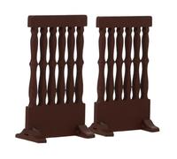 Baluue 2pcs Japanese Wooden Mini Room Screen Divider, Small Creative Coffee-colored Ornamental Fence Panel for Home Office Desk Decor and Doll Accessories