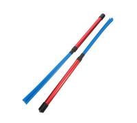 Baluue 2pcs Jazz Drum Brushes with Nylon Wire for Aluminum Alloy Handles in Red and Blue Stable Bundle Rod Design for Smooth Detailed Sound Textures