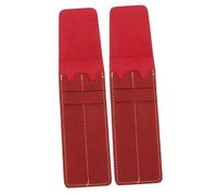 Baluue 2pcs Leather Pen Cover Pen Sleeve for Fountain Portable Storage Bag Zipper for Nurses Doctors Daily Use