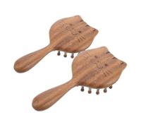Baluue 2pcs Meridian Massage Comb Wooden Wide Tooth Scalp Brush Grooming Comb Scalping Massage Tool Detangling Hair Massager for Relaxation