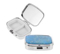 Baluue 2pcs Metal Pill Organizer Compact Travel Pill Case with Compartments Portable Medicine Holder for Vitamins and Tablets The Go