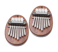 Baluue 2pcs Mini Kalimba Thumb Piano Solid Wood Portable African Finger Piano for Beginners Music Lovers Christmas Birthday
