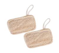 Baluue 2pcs Natural Loofah Dishwashing Sponges Kitchen Bowl Scrubbers for Dishes Sinks and Tableware Odorless Compact Design for Easy Storage