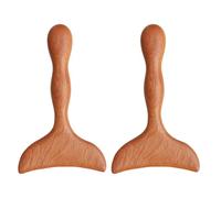Baluue 2pcs Natural Sandalwood Facial Scraper Tool Wooden Gua Sha Massage Stick for Deep Muscle Stimulation Foot and Face Scraping Therapy Manual Relaxation Tool for Home and Travel