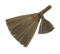 Baluue 2Pcs Natural Straw Handheld Brooms for Indoor and Outdoor Dust Cleaning - Traditional Grass Sweepers with Red Cord, Mini and Large Sizes for Household and Courtyard Use
