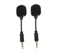 Baluue 2PCS Noise Canceling Mini Microphones In-line Recording Mics for Live Streaming Singing Conference Portable Compact Design for Mobile Phones and Computers