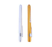 Baluue 2pcs Nurse Penlight White Led Light and Pupil Gauge, Medical Pen Light for Doctors and Nurses, Yellow and Silver Colors, Battery Not Included, Suitable for Clinical and Emergency Use