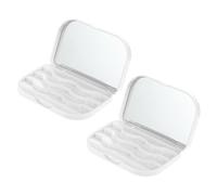 Baluue 2pcs Portable Eyelash Storage Box Mirror Travel-friendly Organizer for False Eyelashes and Lightweight Design for Makeup The Go for Office Shopping and Gatherings