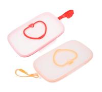 Baluue 2pcs Portable Wipes Box with Lanyard for Stroller Crib Hanging Wear-Resistant Travel Wipes Dispenser Holder for Nursery Kitchen Bathroom Use