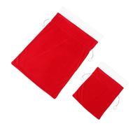 Baluue 2pcs Red Velvet Drawstring Christmas Gift Bags with Spacious Capacity and Festive Santa Themed Design, for Gifting and Protecting Presents during Holiday Celebrations