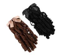 Baluue 2pcs Retro Wig Ponytail Curly Ponytail Extensions for Women Long Curly Faux Hair Wig Elegant Hair Extensions Party