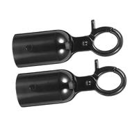 Baluue 2pcs Rope End Hook for Secure Connections Heavy Duty Cord End Cap with Lobster Claw Clasp Zinc Alloy Stanchion Accessory for Velvet and Decking Ropes in Crowd Control Bright Black