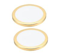 Baluue 2Pcs Round Lampshade Dust Cover Acrylic Diffuser Protection Board with Gold Rim for Pendant Ceiling Table Lights Softens Light and Guards
