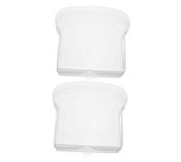 Baluue 2pcs Sandwich Food Containers Transparent Bread Boxes Portable Bread Storage for Lunch Work Travel Camping