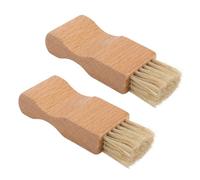 Baluue 2pcs Shoe Cleaning Brushes Multipurpose Leather Polishers Khaki Mini Flat Gap Design for Convenient Shoe Care and Shine Maintenance
