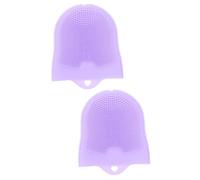 Baluue 2pcs Silicone Facial Massage Brush Soft Exfoliator for Skin Care Premium Silicone Skin Scrubber for Makeup Removal Comfortable Grip