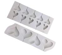 Baluue 2pcs Silicone Heart-Shaped Lollipop Molds Candy Chocolate Moulds DIY Baking Mold with Large Small Cavities for Homemade Popsicles and Sweets