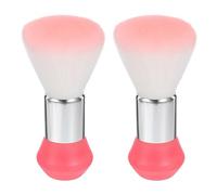 Baluue 2Pcs Small Barber Neck Brush for Haircut Cleanup with Soft Bristles - Pink Hairdressing Neck Duster for Salon and Stylist Use, Compact Hair Beard Cleaning Tool 5.7X3.3 Inches