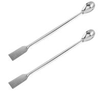 Baluue 2pcs Stainless Steel Long Handle Lab Spoons for Graphite Crucible Cleaning and Additive Scooping, Laboratory Reagent Scoop Spoons for Industrial and Scientific Use