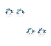 Baluue 2pcs Three Butterfly Veil Headband Hair Accessory for Weddings and Parties Lightweight Mesh Hair Band Exaggerated Design Attractive for Girls and Women