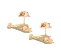 Baluue 2pcs Vintage Hand Shaped Mini Flower Holder Brooches for Men and Women, Copper Material with Secure Fit and Swappable Blooms, Elegant Pins for Cosplay and Weddings