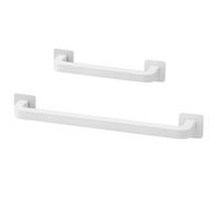 Baluue 2pcs Wall Mounted Bathroom Towel Rack No-nail Multi-functional Towel Holder Bar for Bathroom Bedroom Kitchen Storage Organizer White Small Medium