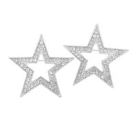 Baluue 2pcs Zinc Alloy Silver Five-pointed Star Brooch Pins for Women Men Dress Corsage, Suit and Shawl Collar Clasp Accessory, Vintage Style Fashion Clothing Decoration