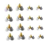 Baluue 3 Boxes Punk Nail Charms Metallic Cone Spikes Rivet Studs Flat Bottom Nail Art Decorations for Women DIY Crafts Salon Home Halloween
