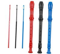 Baluue 3 Sets Abs Student Clarinet for Portable Beginner Practice Wind Instrument with Red Black Blue Colors Lightweight Detachable Design for Hand Coordination and Music Learning
