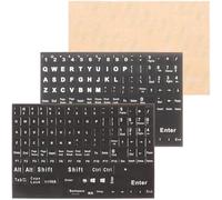 Baluue 3 Sheets Keyboard Stickers for PC Keyboard Letter Stickers Easy to Stick and Remove Convert Keys to Another Language Black Full Set with Numbers