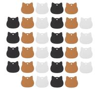 Baluue 300pcs Cat Shaped Kraft Paper Blank Tags with String, Writable DIY Hanging Decoration Labels for Wedding, Christmas, Party Wrapping, Multi-Color Kraft, Black and White, 100 Each