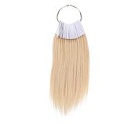 Baluue 30pcs Human Hair for Samples Real Hair Strands Styling Training Markable Pvc Ring