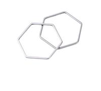 Baluue 30Pcs Stainless Steel Hexagonal Pendants Set, Hollow Geometric Charms for DIY Jewelry Making, Necklace Accessories, Silver Tone, 19.5X22Mm/15.5X17.5Mm/11.5X12.5Mm, Jewelry Craft