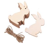 Baluue 30pcs Wooden Easter Bunny Cutouts for Crafts DIY Painting Wooden Slices Unfinished Wood Bunny Ornaments for Spring Decorations and Handcraft Projects