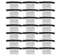 Baluue 35pcs Wig Clip Combs for Fully Handknotted Wigs Black Stainless Steel and Polyester Material Invisible No Glue Needed for Social Events and Daily Activities