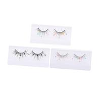Baluue 3pairs Sequin False Eyelashes for Women Decorative Lashes Heart and Flower Designs for Parties Weddings and Special Occasions