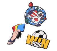 Baluue 3pcs Alloy Football Lapel Pin Set Unique Soccer Design, Versatile Brooches for Jerseys and Hats, Sports Event Decorations and Travel Souvenirs for Football Fans